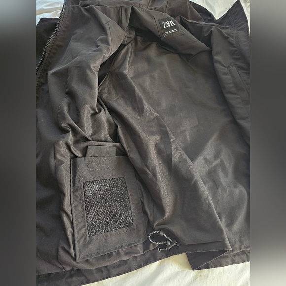 Zara Black Varsity Jacket with White Accents and Graphic Details - Picture 10 of 10